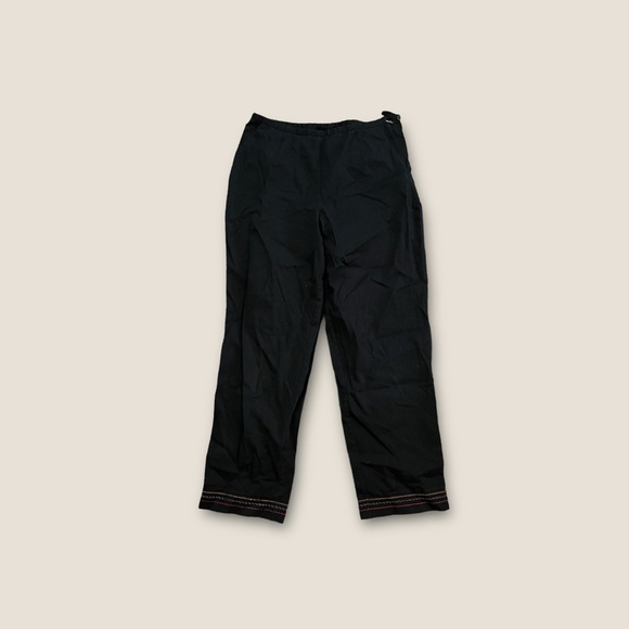 Vintage 90s Harris Wallace High-Rise Ankle Embroidered Pant Washed Black S - Picture 1 of 5
